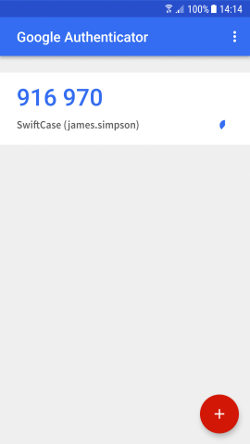 Google Authenticator App Screen