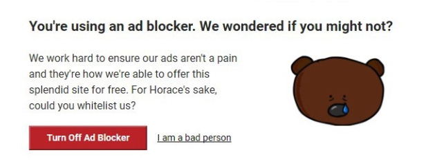 Adblock banner