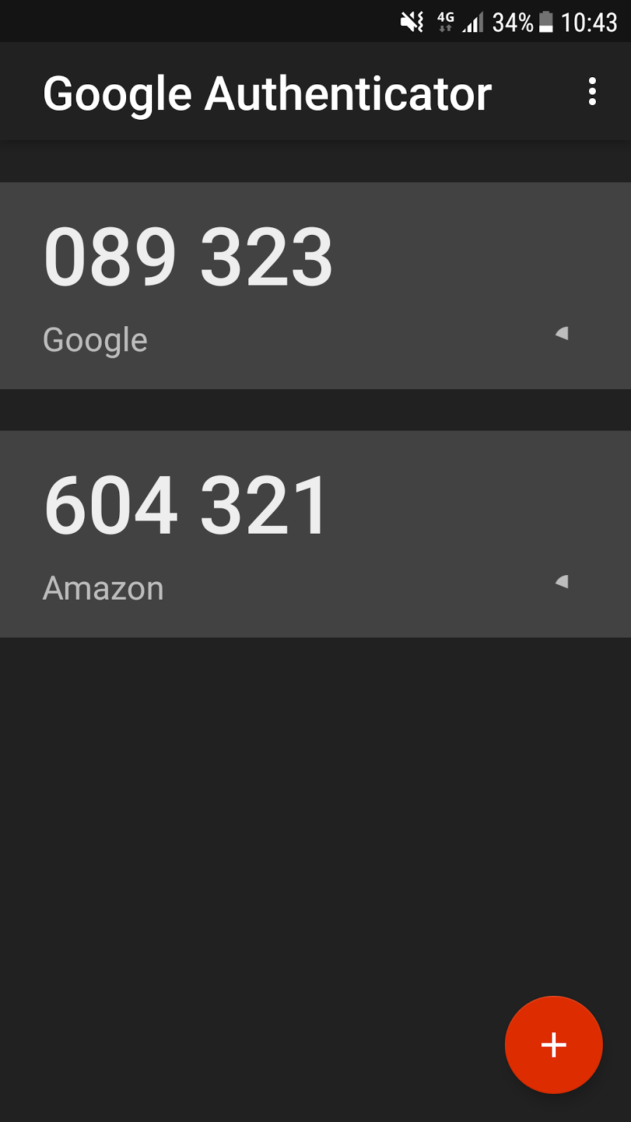 Google Authenticator Screen 1