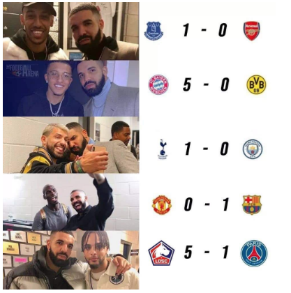 football results after Drake